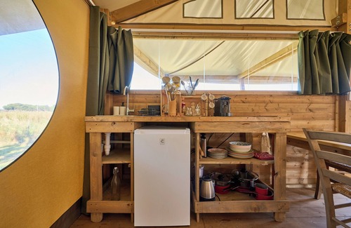 Piombino RV Rental | Studio Apartment 'Suite Glamping Vicino Al Mare' with Private Terrace and Wi-Fi