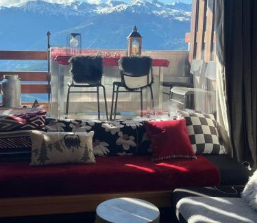 Anzere Apartment | Studio chaleureux, confortable, avec vue sur les Alpes 2- 3 pers