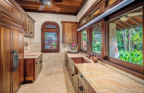 Kalihiwai House | Stunning, expansive home with pool, jacuzzi, waterfall and ocean views