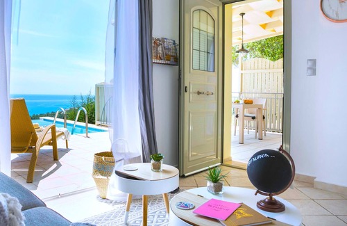 Trapezaki Villa | Stylish Villa with Stunning Panoramic Sea Views & Private Pool