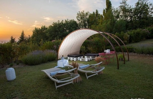 Montecarotto Apartment | Suite with private in-room whirlpool and garden pool