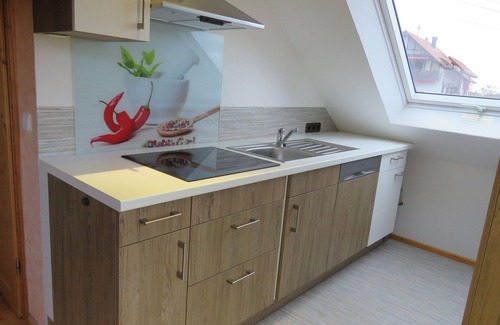 Pleisweiler Apartment | The blue house (Lilie apartment) with pool on the southern wine route