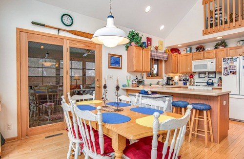 Woodruff House | Tranquil lakefront oasis with private dock, canoe, kayak, & three living areas