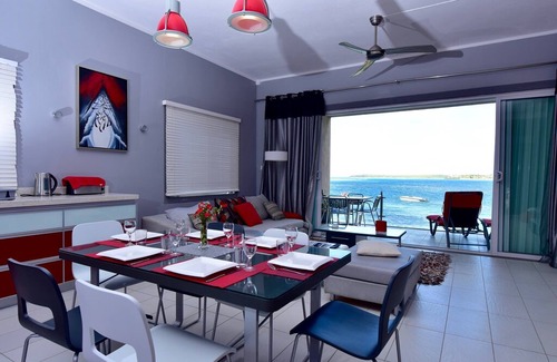 Trou d'Eau Douce Apartment | Watermelon Beach Apartment on first floor with direct access to beach-sea