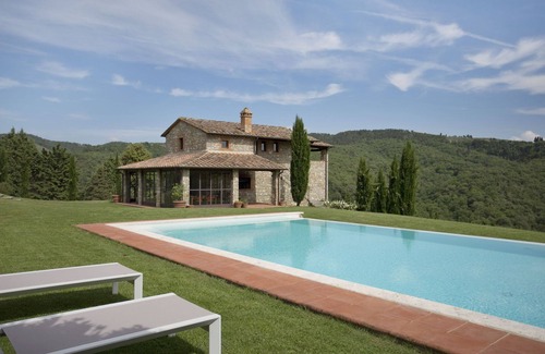 Gaiole in Chianti Villa | Wonderful villa for 16 guests with private pool, WIFI, A/C, TV, patio and panoramic view