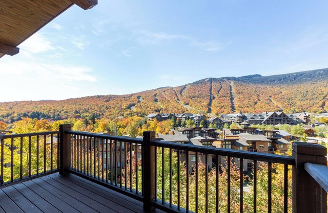 4 Bedroom Spruce Peak Mt Cabin "StoweGlobe" Steps to the lifts with FULL Mountain Views.