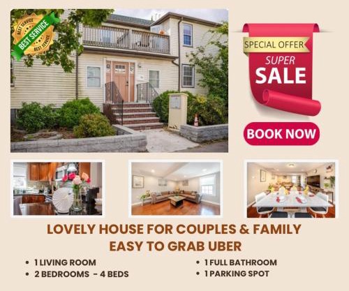 74R - 2BR Quincy - Romantic Stay near Wollaston Beach