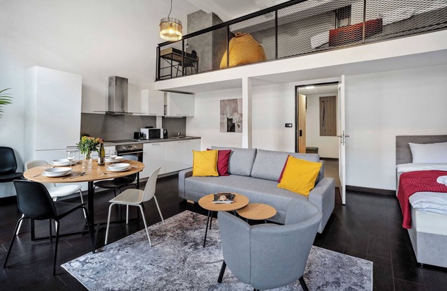 Airy loft-apartment with balcony