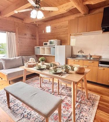 Amakusa Log House with Sea and Sunset View