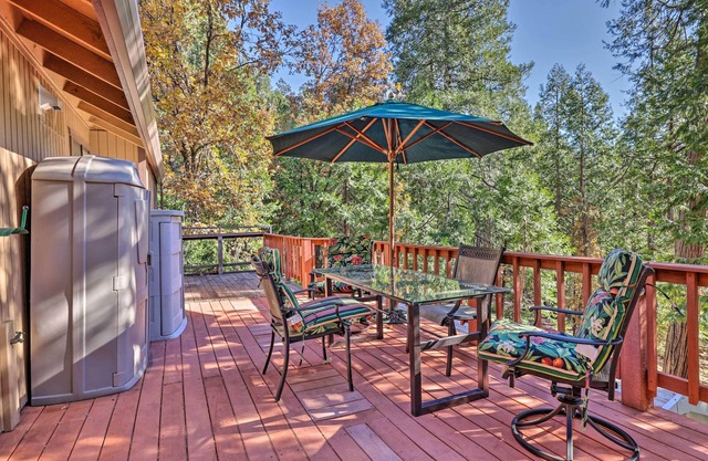 Deck w/Forest Views: Quiet Twain Harte Cabin!