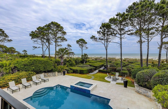 Direct OCEANFRONT Updated Six Bedroom Sea Pines Home w/Private Pool & Spa!