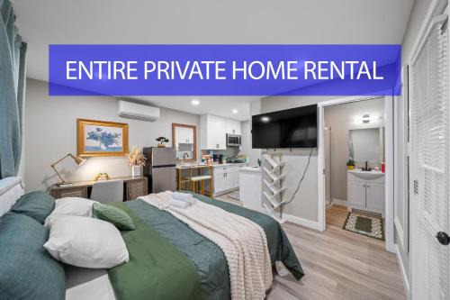 Entire Private Studio with 1 King Bed, Full Kitchen, Gated Yard, Available Now