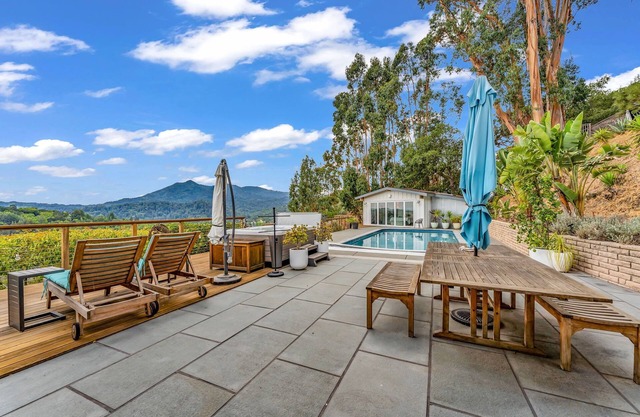 Hill Top Spa Retreat in Marin with private hot tub, pool, and panoramic views