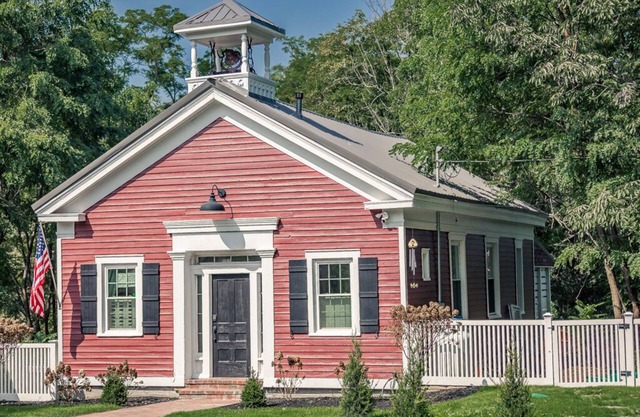 Historic Schoolhouse w/Hot Tub, Fireplace & King Bed