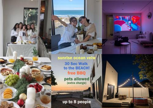 mahaloha house 新築ビーチフロント ペット同伴プラン有 max8名 BBQ 海歩1分 アイランドキッチン 大型プロジェクタ 床暖房 オーシャンビューバス