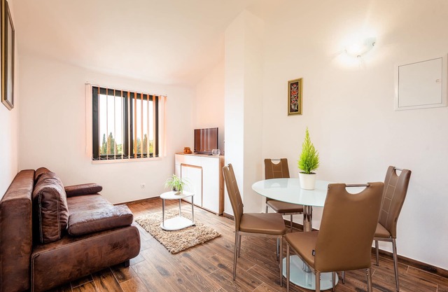 Stone modern rustic house with a beautiful view of the sea and islands