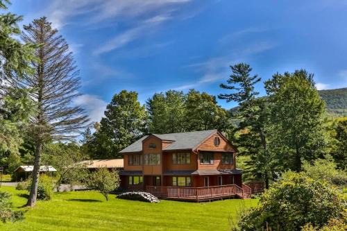 Stream-Side Atrium Home with Side Rooms & Pool Table