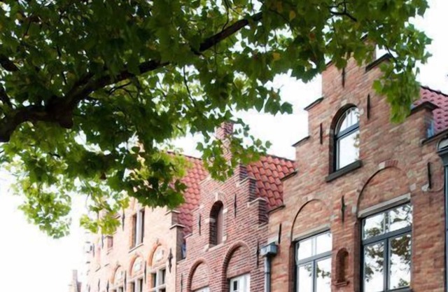 Unique step-gabled house in the historical center of bruges