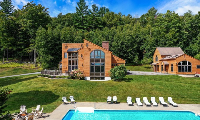 Newfane House | 100 acre Amazing Private Estate. 10 BRs w/Swimming Pool, Tennis Court, Hot Tub!