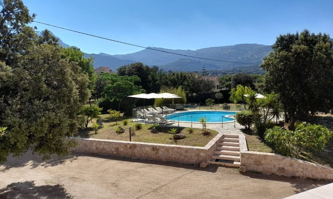 Pigna Apartment | 1km from the beach, apartment with terrace in residence with swimming pool