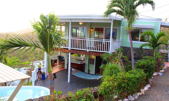 Hart Bay Villa | 4 large bedrooms/4 full bathrooms. Pool/Beautiful Ocean views/hot tub. Cruz Bay!