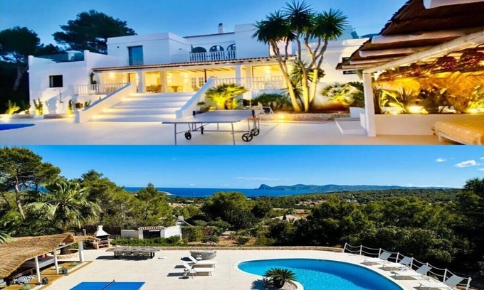 Cala Comte Villa | 5* villa. Superb sea view. Heated swimming pool. Beach 15 mins walk.