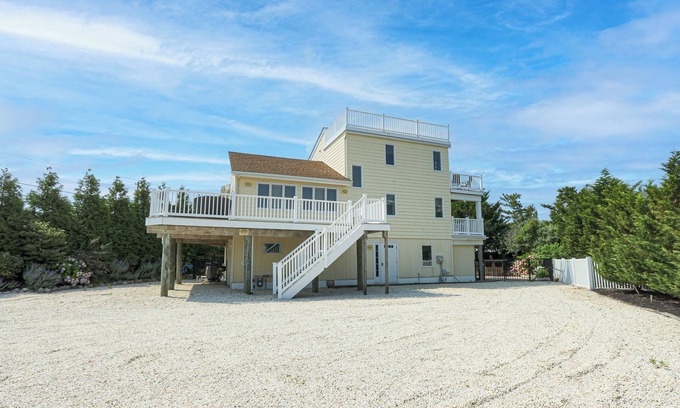 Loveladies House | 6-bedroom LBI house w heated pool, ocean views, outdoor entertaining area