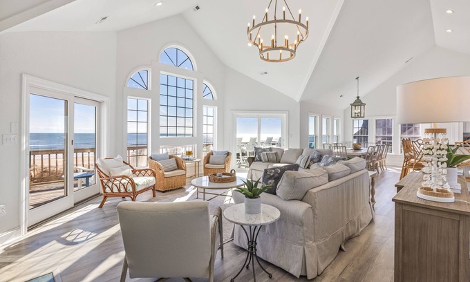 Frisco House | 8BR Oceanfront in OBX with Heated Pool & Hot Tub!