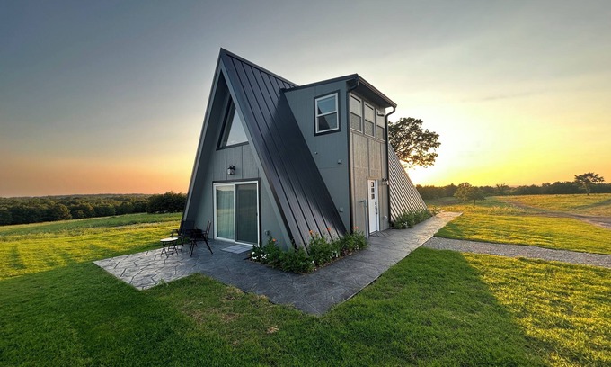 Garvin County Cabin | A-Frames at Harmony Hills, Exotic Animal Jeep Tours, Hot Tub, 320 Acre Ranch