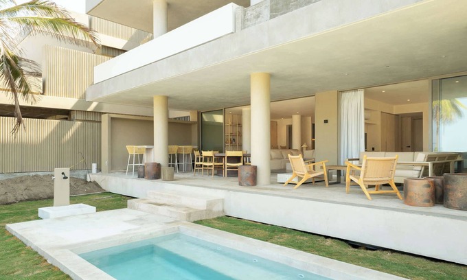 Barra de Potosi Condo | Anera, Private Pool and Lush Garden Steps from the Ocean at ANERA