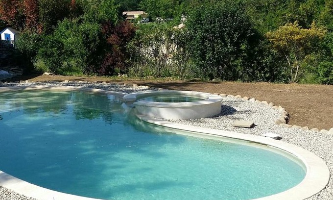 Saint-Alban-sous-Sampzon Apartment | Appartement de 3 chambres a Grospierres avec magnifique vue sur la montagne piscine partagee jardin clos