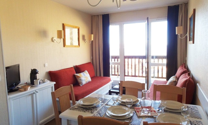 Valmeinier Apartment | Appt F.2 4/5 VUE ET Sortie Directe SUR Pistes, Wifi, Piscine