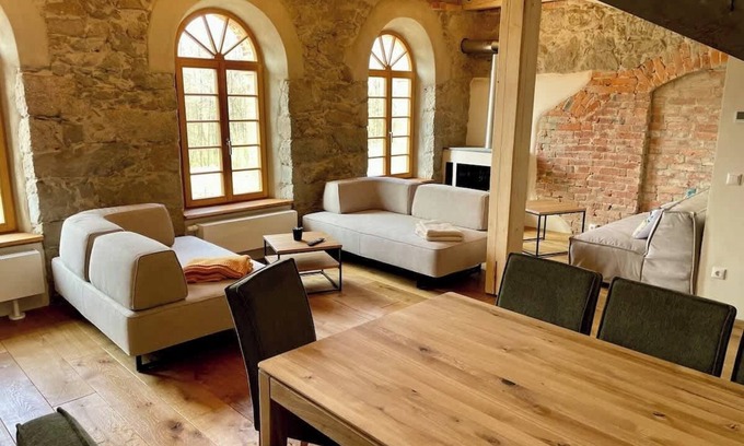 Buhlau House | Architect's apartment: fireplace+whirlpool+sauna