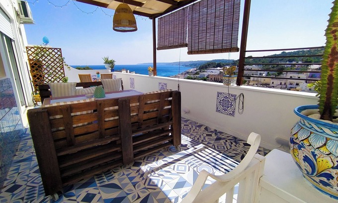 Castro Marina House | AT ADELE'S HOUSE sea view terrace in the bay of Castro