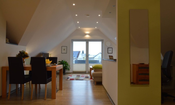 Memmelsdorf Apartment | Attractive studio apartment w. Balcony in Memmelsdorf/Bamberg and e-bike storage room