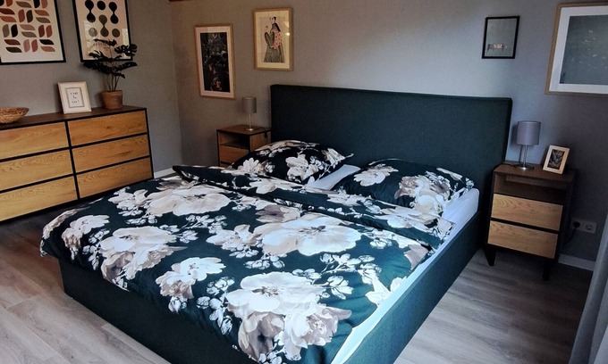 Roth House | Beautiful vacation home with south-facing terrace, modern furniture and new box-spring bed.