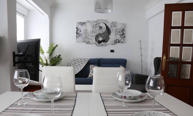 Portugalete Apartment | Bizkaia Bridge with Terrace and Views of the Estuary