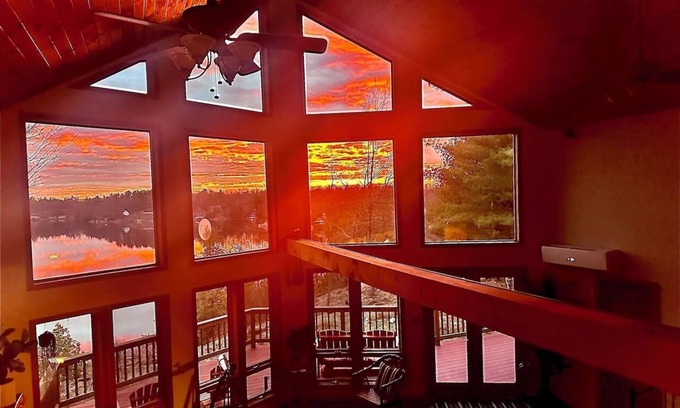 Town of Macomb Cabin | Blissful Lake Cabin 8 acres 2 fireplaces firepit hot tub