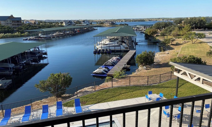 Graford Condo | Breathtaking top floor 2BR 2BA condo overlooking Possum Kingdom Lake & marina