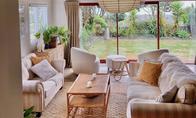 Haumoana House | Bring the whole family to relax and enjoy this boho beachfront getaway.