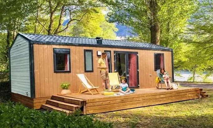 Pont-de-Poitte House | Camping Les Pêcheurs* - Mobile Home Family Plus 4 Rooms 6/7 People Air-conditioned
