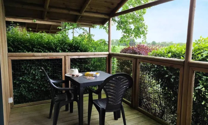 Saint-Laurent-sur-Sevre House | Campsite Le Rouge Gorge* * - CABANE LODGE PREMIUM SOLARO 1 CH 2/4 PERS CLIM TV 4 persons