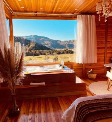 Rancho Queimado Ski Chalet | Chalé Romântico com jacuzzi e café da manhã em Rancho Queimado