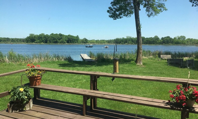 South Haven Cabin | Charming Knotty Pine Cabin w/Incredible Lake Views!