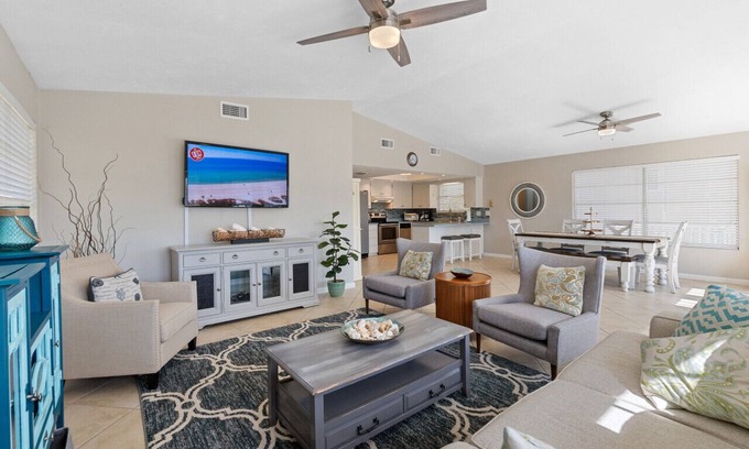 Marineland Acres House | Coastal Charm: 3BR Beach Haven, Deck View & Family Fun