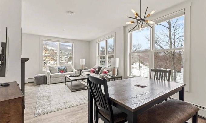 Stratton Mountain Condo | Completely updated 2BD/2BR. Walk to Lift & Village. Heated Pool. Gorgeous Views.