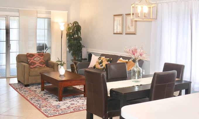 Charlotte Condo | Coralbell Villa - Near UNCC & PNC Pavilion, Pools, Grill, Spacious, 15 Mins to Uptown, King Suite!