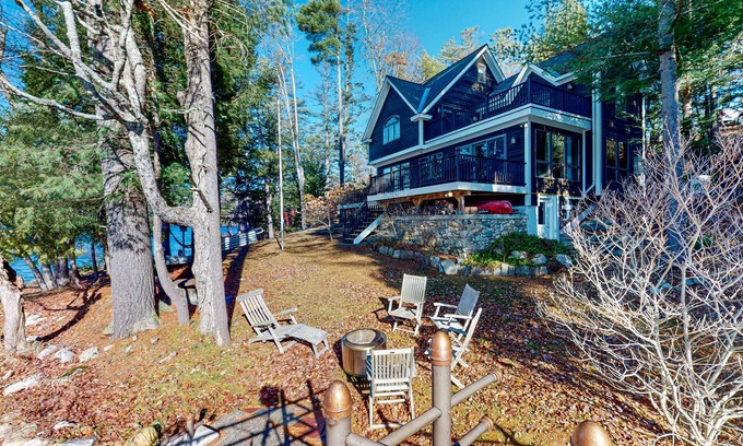 Ludlow Cabin | Countryside, lakefront cabin with kayaks, stone fireplace, balcony, & fast WiFi