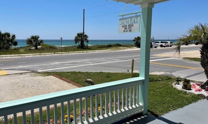 Laguna Beach Apartment | Directly across the street from the Gulf! 2/1 sleeps 4 adults max and 5 total.