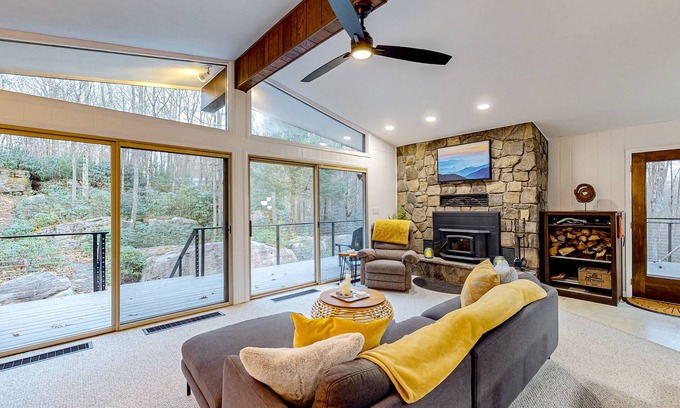 Crellin House | Dog-friendly home near state parks with firepit, pool table, fireplace, & decks